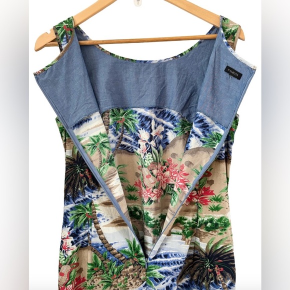 Talbots Hawaiian Aloha tropical prnt slvlss shift drss SZ M 8-10 coastal - Picture 10 of 10